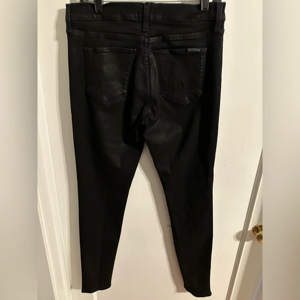 12 31 EUC Hudson Natalie Mid Rise coated black jeans Pandora - Picture 5 of 9